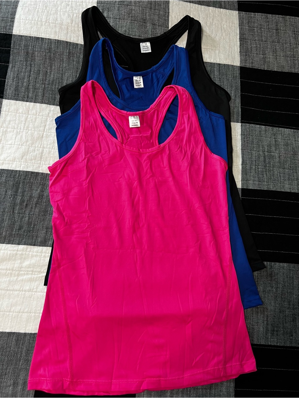 Women’s Racerback Tank Top - Pink / Blue / Black